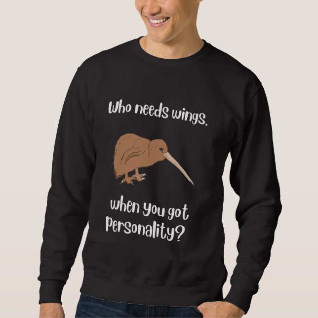 Moletom Citação de pássaros Kiwi engraçada (Frente)