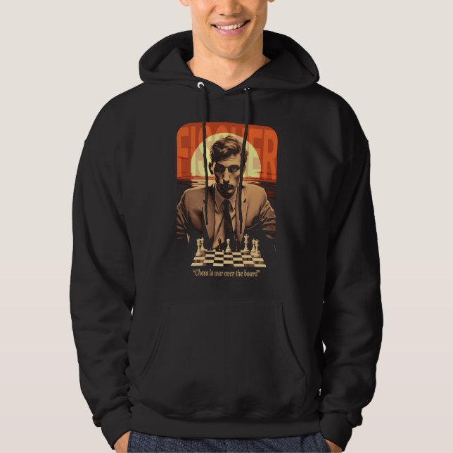 Moletom Citação Retro do Jovem Bobby Fischer "Xadrez é Gue (Frente)