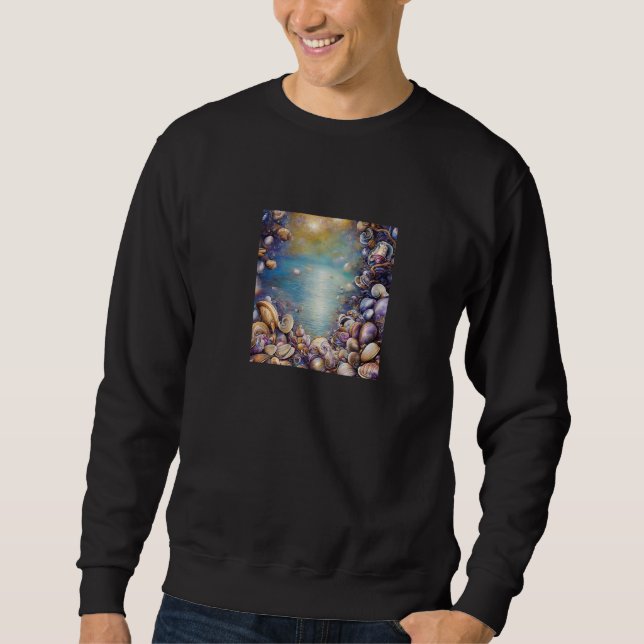 Moletom Clam Seashell Shell Collector Beach Ocean Coastal (Frente)