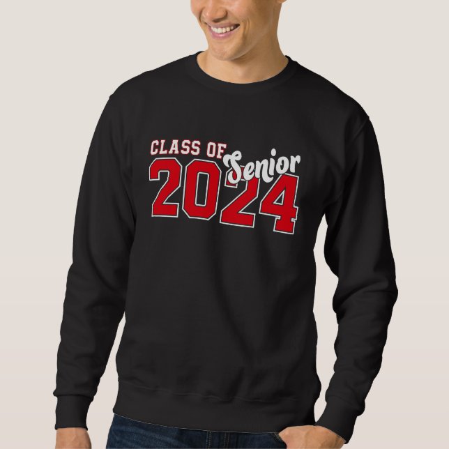 Moletom Class of 2024 Senior 24 High School Graduation Par (Frente)