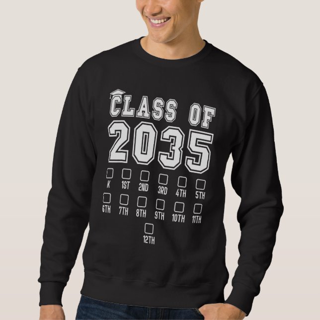 Moletom Classe De 2035 Cresce Com A Mim Handprint Antes Do (Frente)