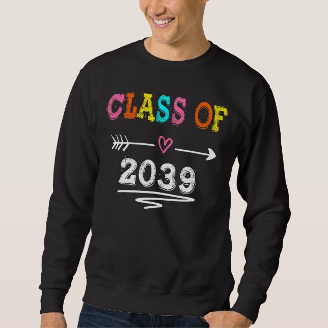 Moletom Classe De 2039 Cresce Comigo Primeiro Dia De Gra E (Frente)