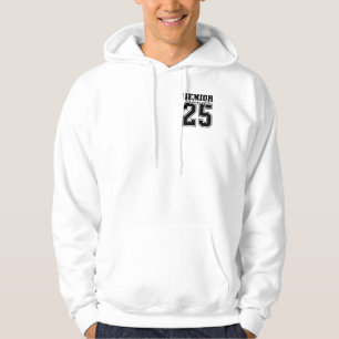 Moletom Classe de Mais velho de Hoodie Branco e Negro 2025