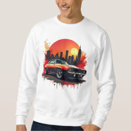 Moletom Classic Muscle Car with Bold Urban Skyline Design