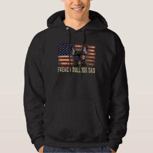Moletom Classic Retro Usa Flag French Bulldog Pai Pai