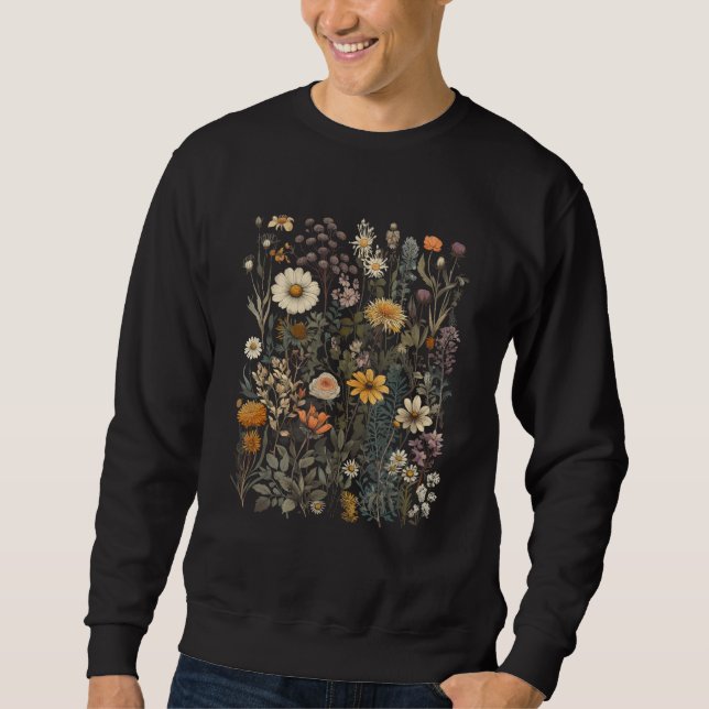 Moletom Classic Wildflowers Gardening Flower Graphic Vinta (Frente)