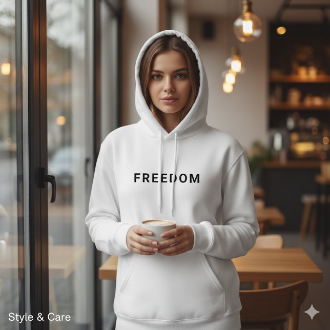 Moletom Clássico Diário de Texto Personalizado Fre (Freedom Custom Text Classic Everyday Hoodie)