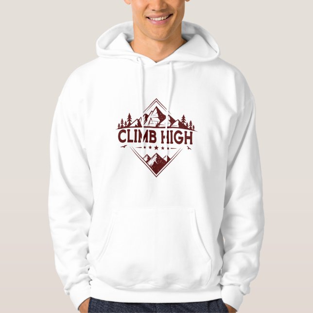 Moletom Climb High Mountain Hoodie – Hand-Drawn Geometric  (Frente)