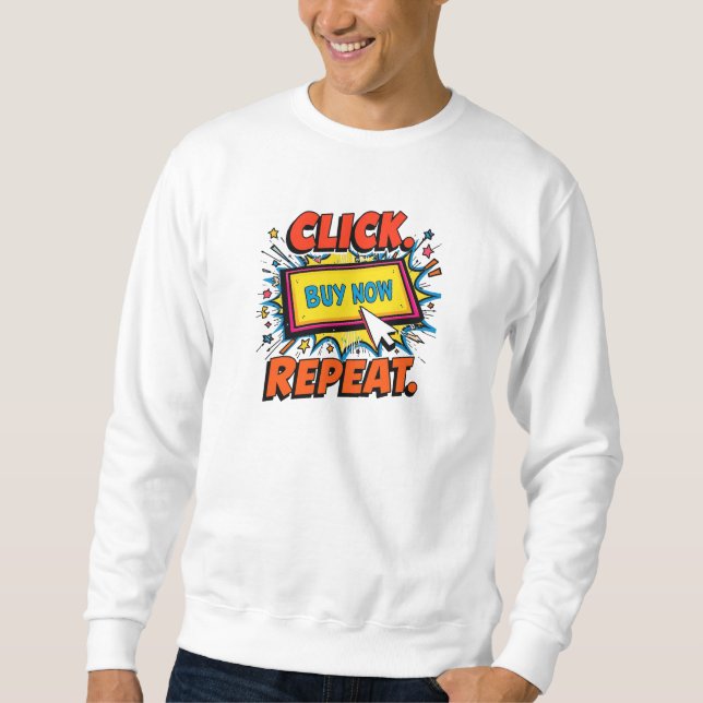 Moletom Clique. Compre. Repita. — Cyber Monday Pop Art (Frente)