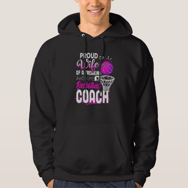 Moletom Coach Esposa de Basquete Coach Theme Cotação (Frente)