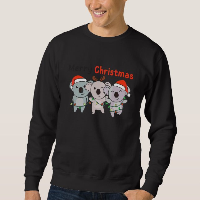 Moletom Coala Natal Árvore de Natal Animais Fofo Coala  (Frente)