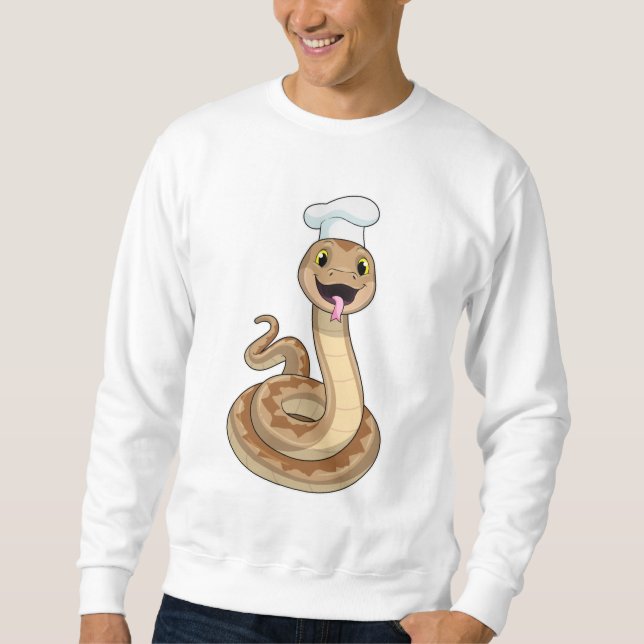 Moletom Cobra como cozinhar com chapéu de chef (Frente)