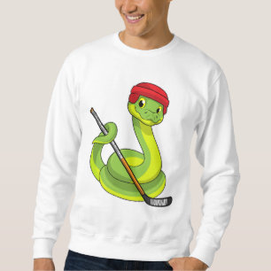 Moletom Cobra de hóquei no gelo com bastão de hóquei no ge