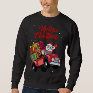 Moletom Cocker Spaniel Com Papai Noel Em Cão Vermelho