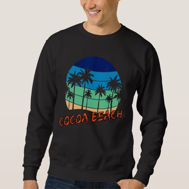 Moletom Cocoa Beach Retro Vintage Sunset Beach Design (Frente)