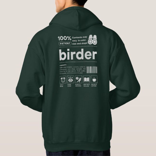 Moletom Código de Barras Engraçado do Humor Birder (Verso)