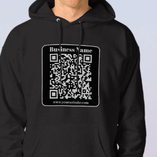 Moletom Código QR editável Estilo Moderno Retroativo Preto