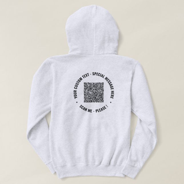 Moletom Código QR personalizado e Modelo de Hoodie Comerci (Verso do Design)