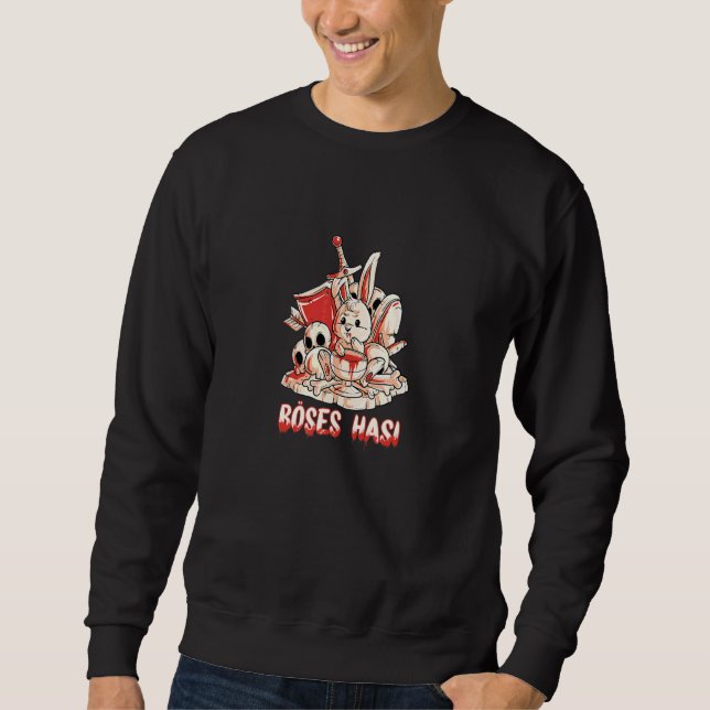 Moletom Coelhinho De Horror De mau Com Blindagem De Espada (Frente)