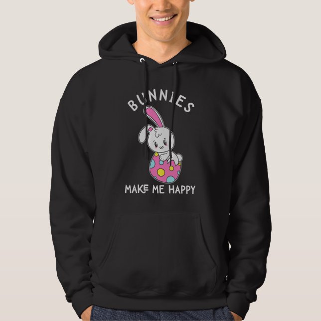 Moletom Coelhinhos Fofos Me Fazem Feliz Coelhozinho de Pás (Frente)