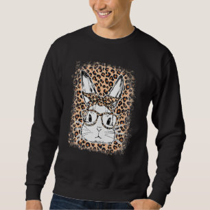 Moletom Coelho Bonito Rosto Rosto Leopardo Óculos Fósforo