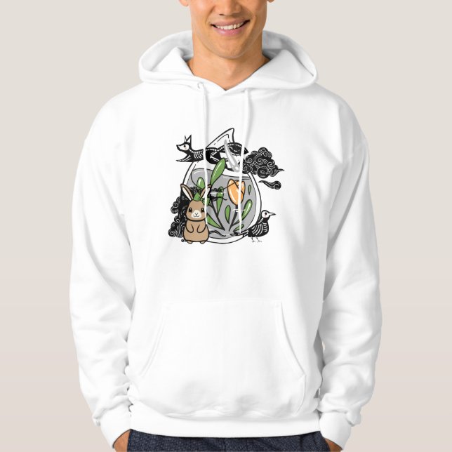 Moletom Coelho com Laço Verde e Frasco Místico (Frente)