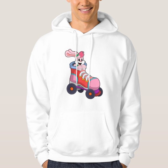 Moletom Coelho como Skater Inline com Skates Inline (Frente)