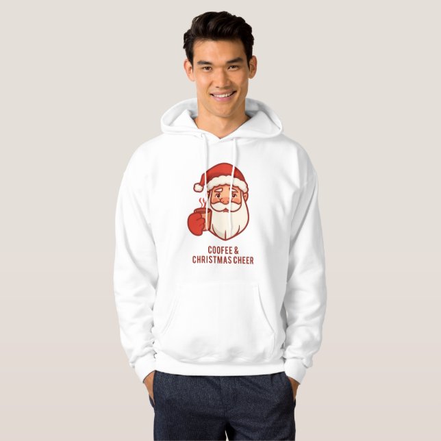 Moletom Coffee & Christmas Cheer Santa Hoodie (Frente Completa)
