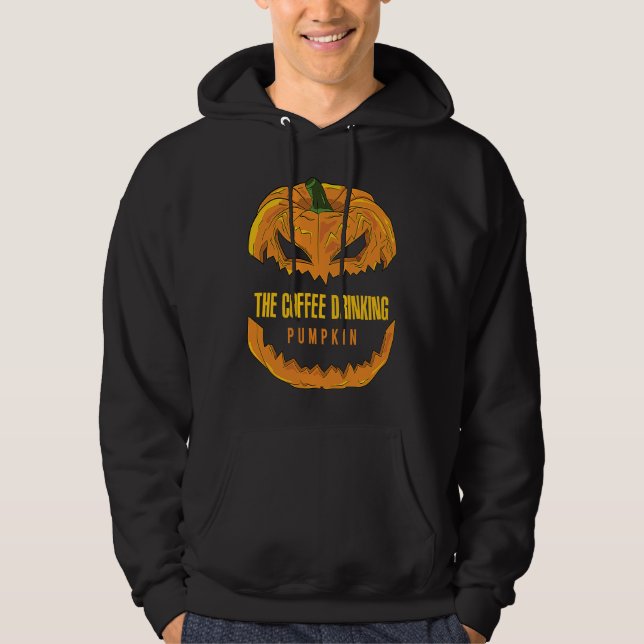 Moletom Coffee Drinking Pumpkin Matching Family Group Hall (Frente)