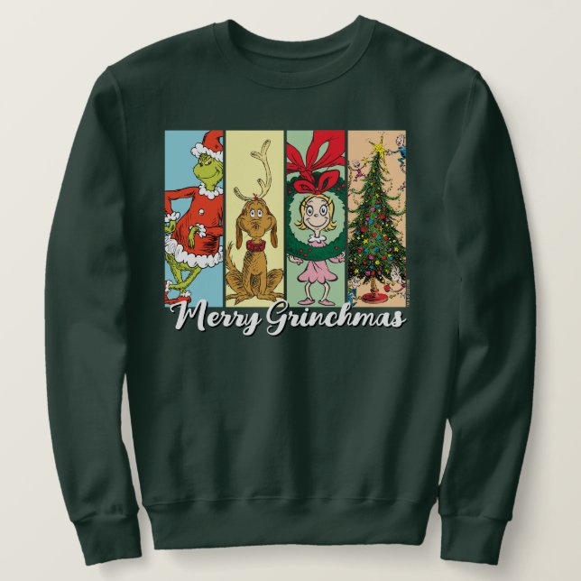 Moletom Colagem de Férias Felizes do Grinch (Frente do Design)