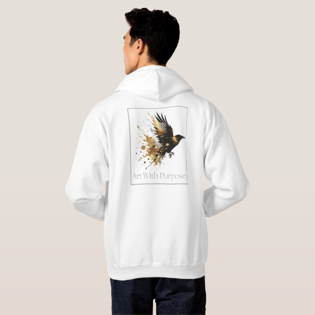Moletom Coleção de Design Branco e Dourado (Parte Traseira Completa)