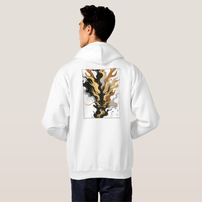 Moletom Coleção de Design Branco e Dourado (Parte Traseira Completa)