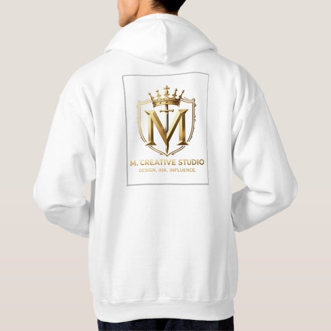 Moletom Coleção de Design Branco e Dourado (Verso)