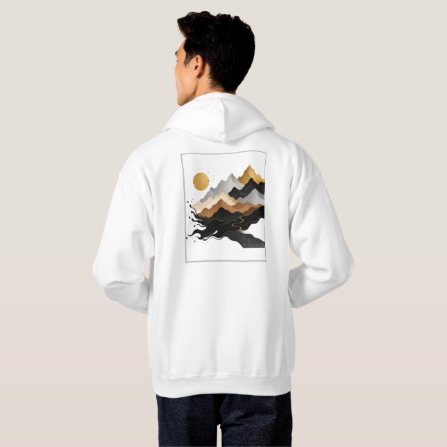 Moletom Coleção de Design Branco e Dourado (Parte Traseira Completa)