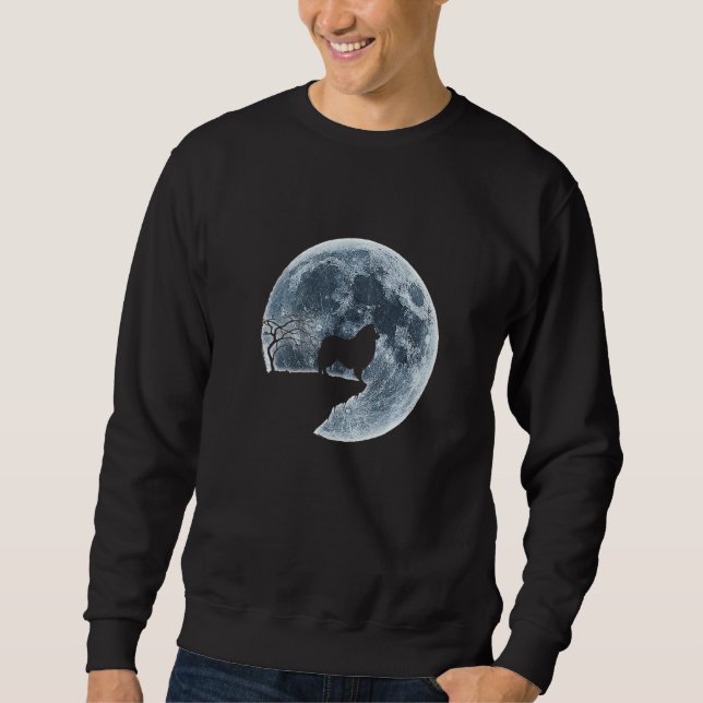Moletom Collie Halloween Costume Moon Silhouette Creepy (Frente)