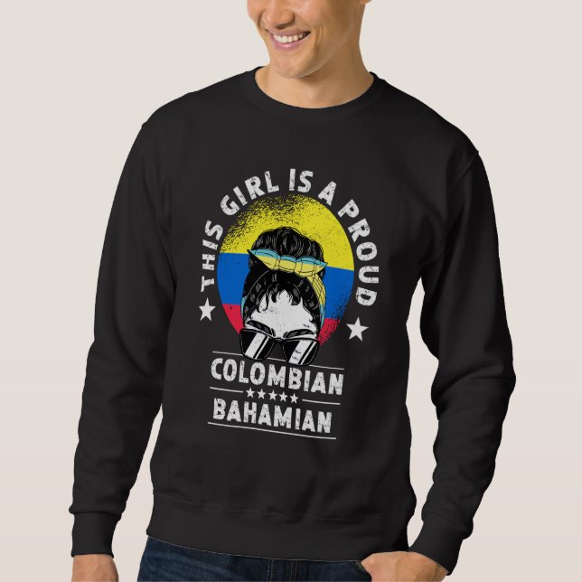 Moletom Colombia Flag Bahamas Grown Women Girl Citizen Pri (Frente)