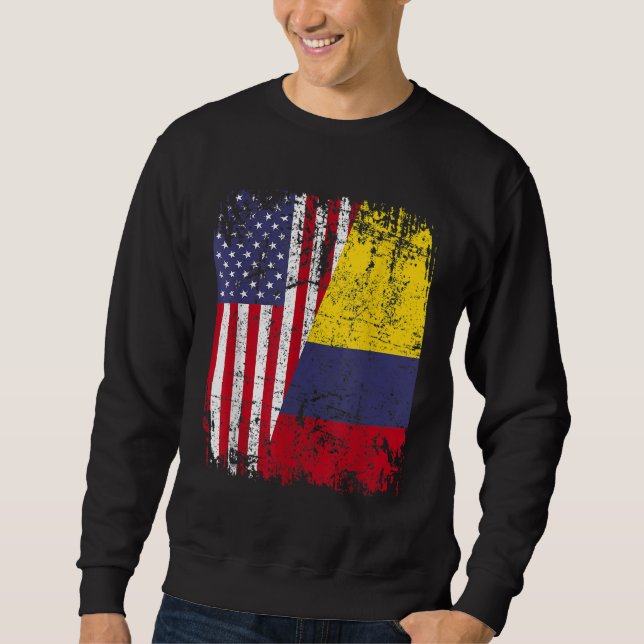 Moletom COLOMBIANO ROOTS Half American Flag COLOMBIA (Frente)