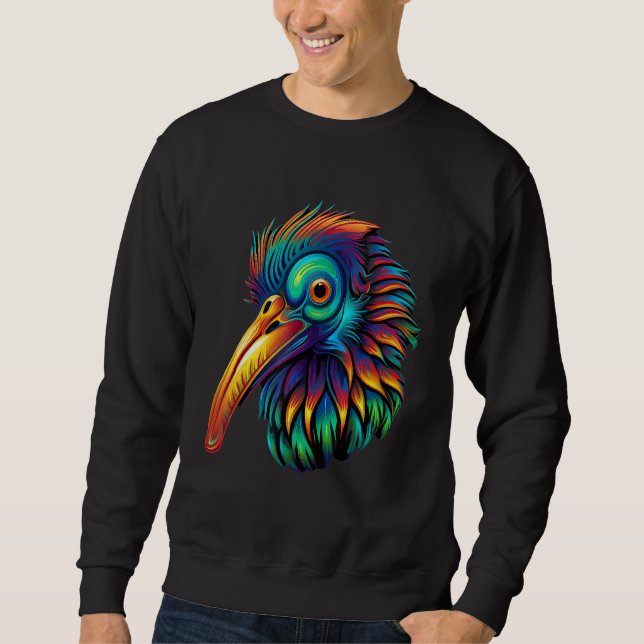 Moletom Colorful Geometric New Zealand Kiwi Bird Pop Anima (Frente)
