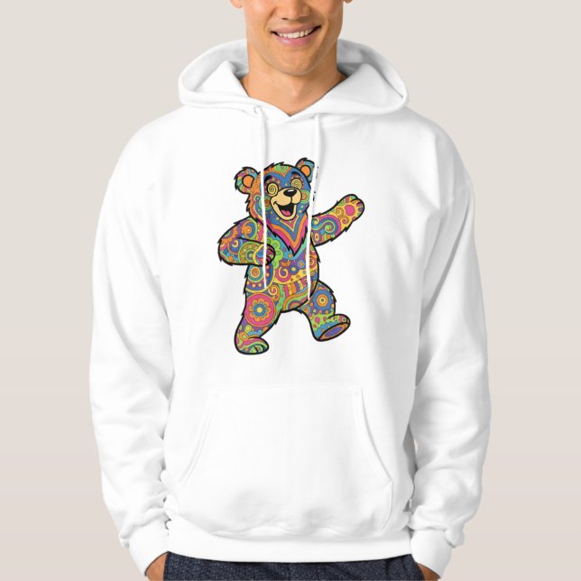 Moletom Colorful Psychedelic Teddy Bear Art (Frente)