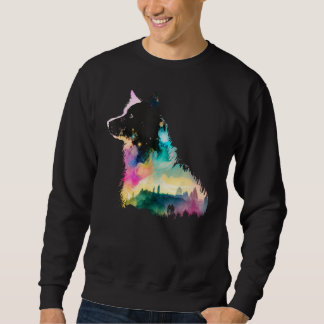 Moletom Colorful Wilderness Nature Border Collie Reflectio