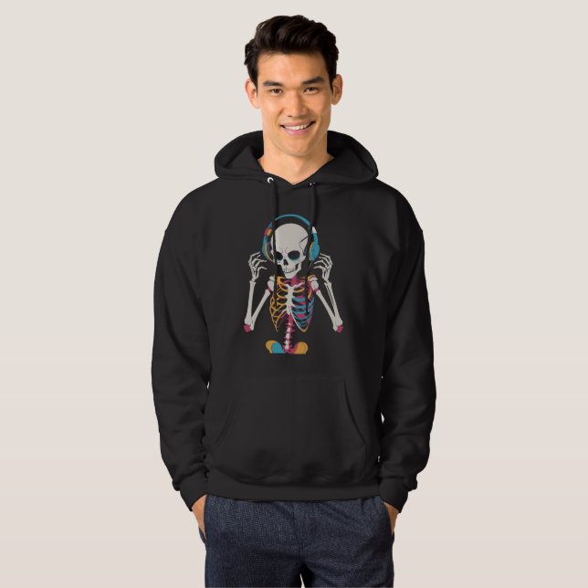 Moletom Colorida Skeleton Music Lover Design (Frente Completa)