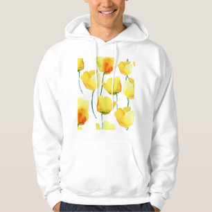 Moletom Colorida Tulipas Aquarela: Ilustração Sem Costura