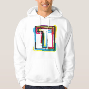 Moletom Colorir Grunge - Letra T Hoodie Artística