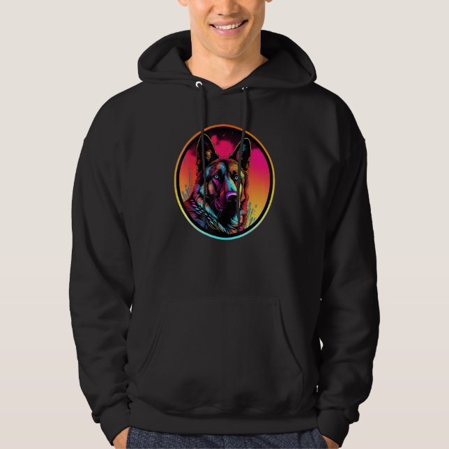 Moletom Colourful German Shepherd Dog Dad Mom Graffity (Frente)