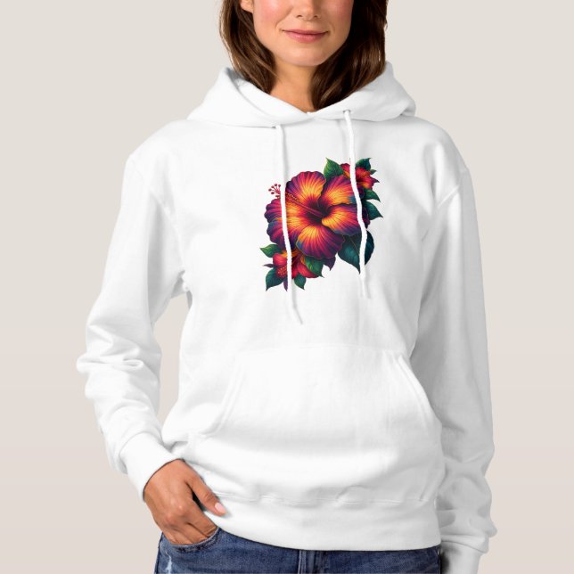 Moletom com Arte de Flor para Mulheres (Frente)