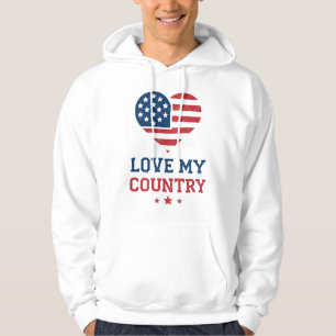 Moletom com Bandeira do Coração que Ama Meu País