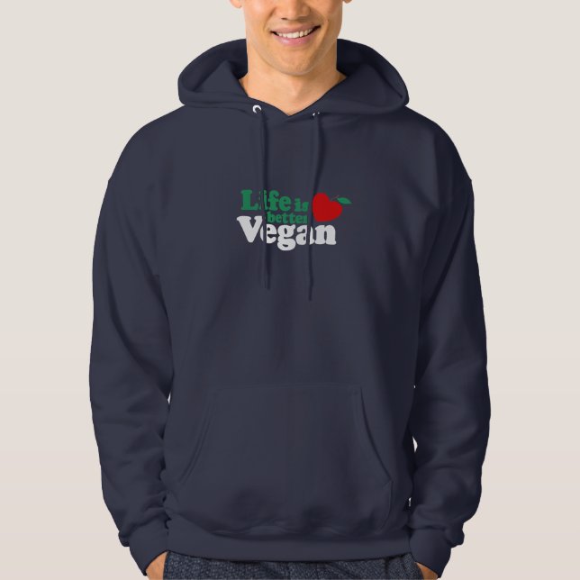 Moletom Com Capuz A Vida É Melhor Vegan (Frente)