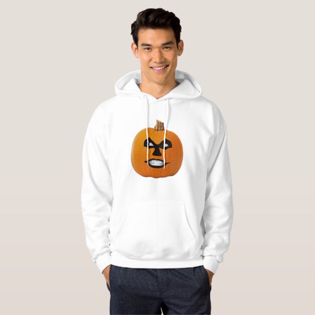 Moletom Com Capuz Abóbora de Halloween com Rosto Sinistro, Jack o' L (Frente Completa)