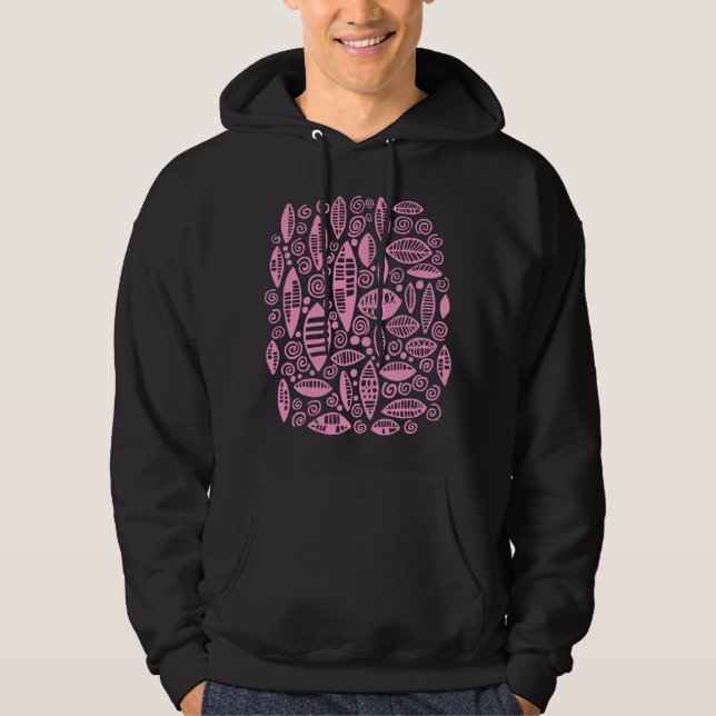 Moletom Com Capuz Abstrato 100813 - Rosa (Frente)