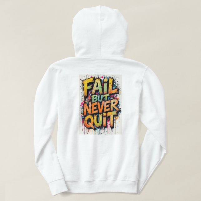 Moletom com capuz adulto branco com desenho (Verso do Design)